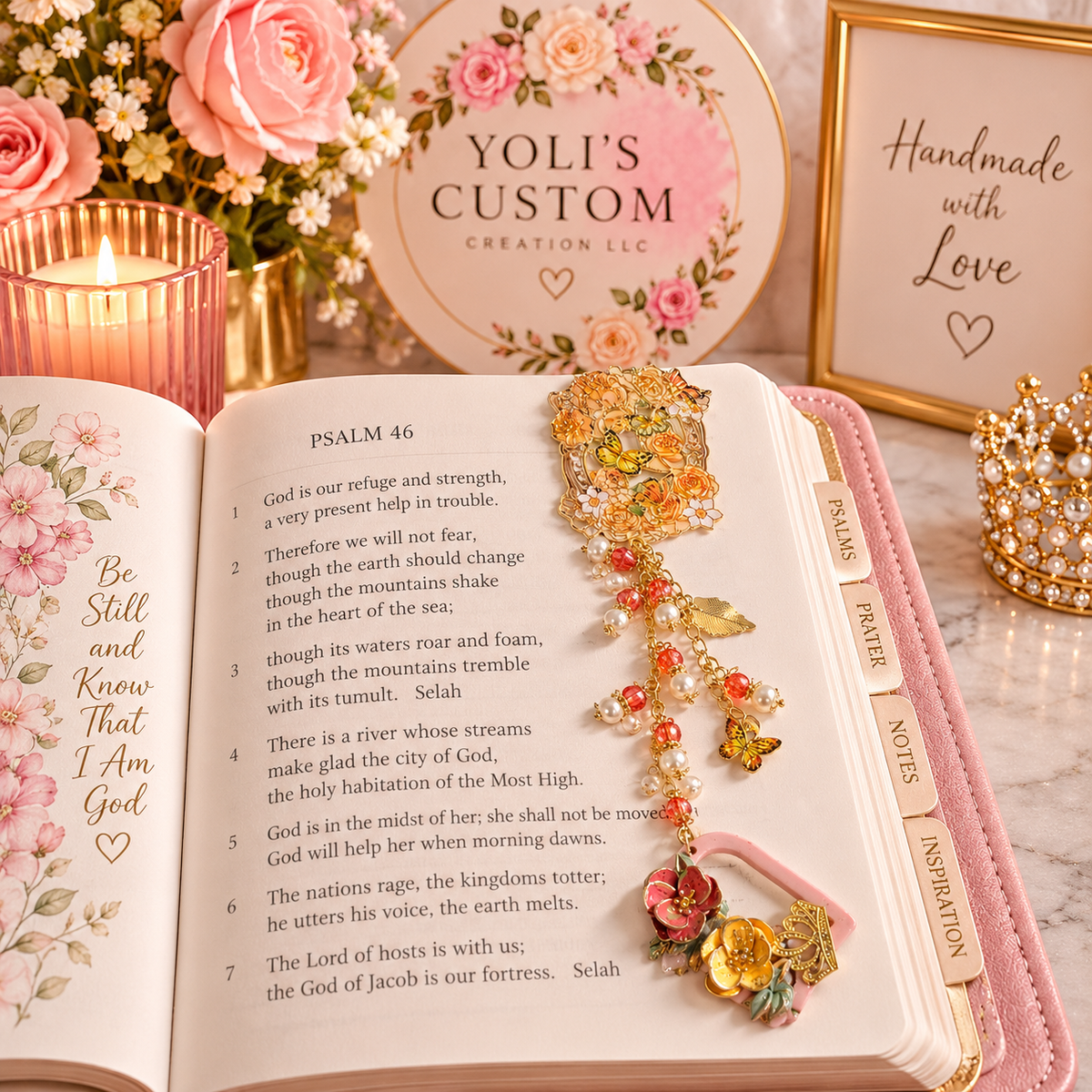 Floral Garden Charm Bookmark