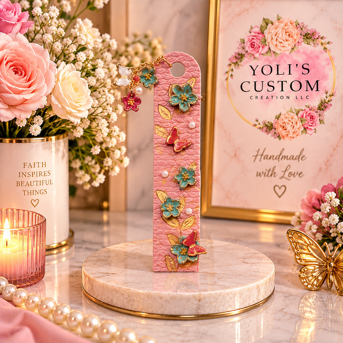 🌸 Garden Bloom & Butterfly Bookmark