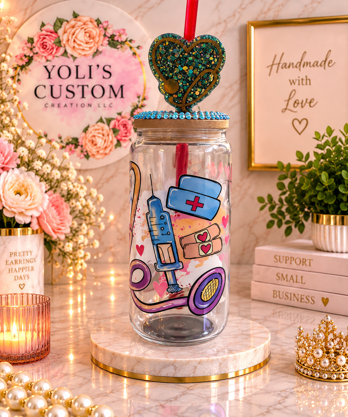 She Works Willingly With Her Hands — Medical Glass Tumbler