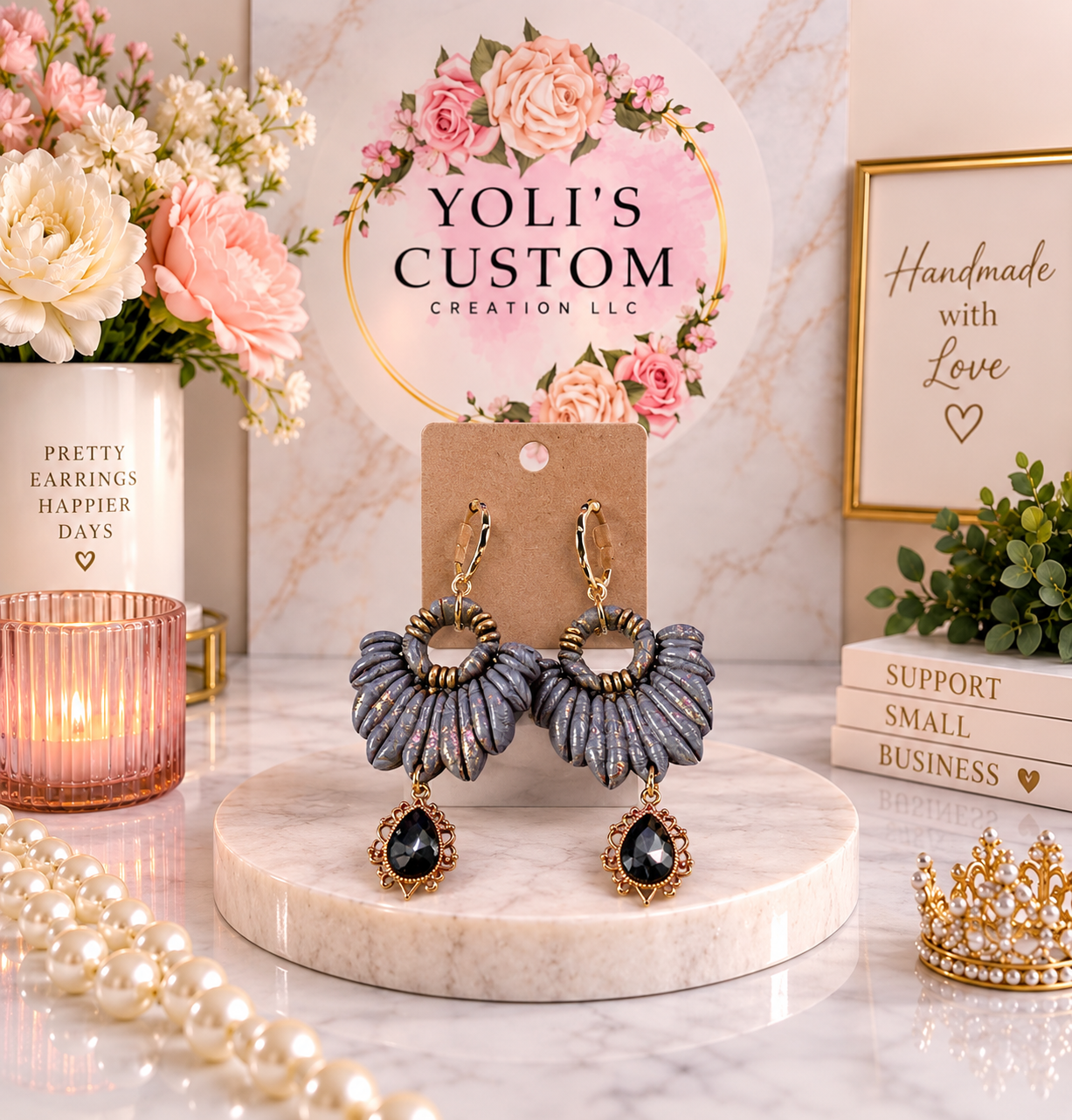 Midnight Elegance Dangle Earrings