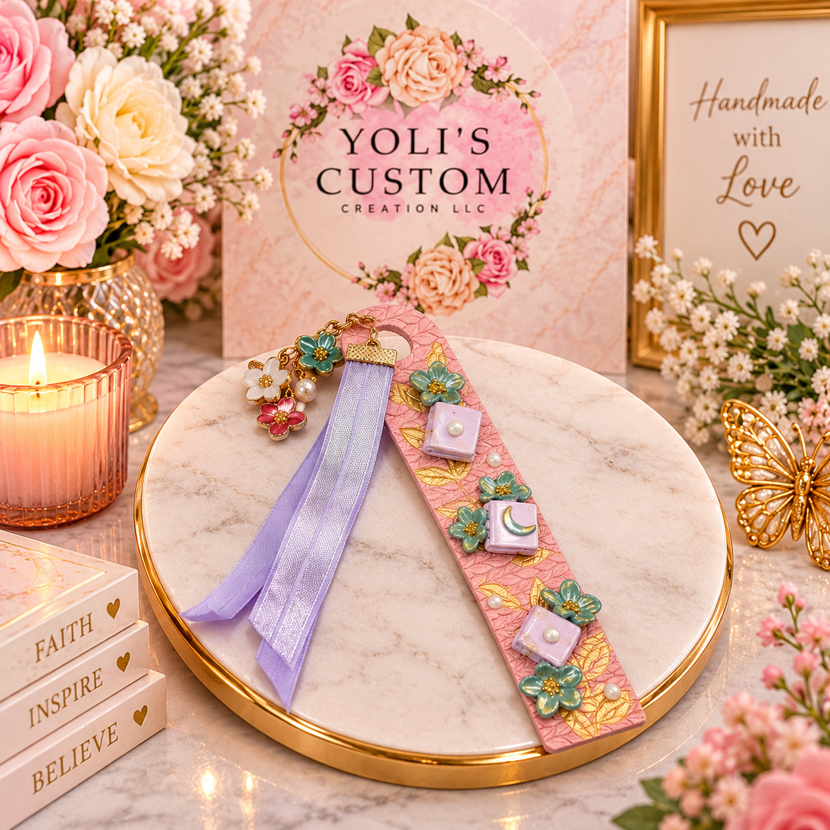 🌸 Butterfly Garden Charm Bookmark