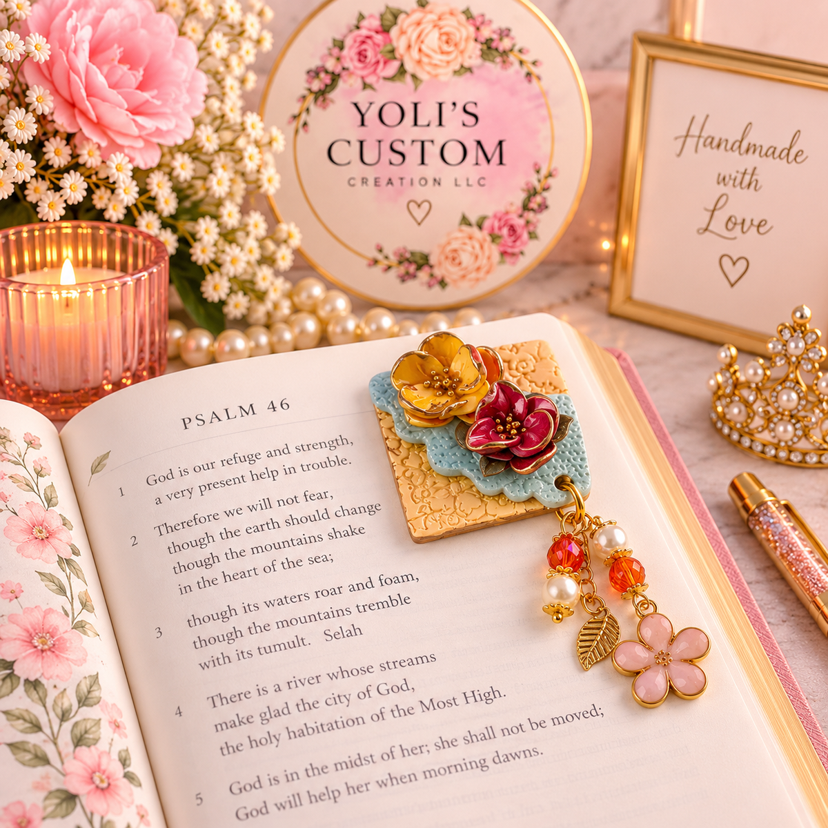🌸 Garden Bloom Charm Bookmark