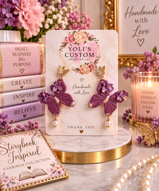 Purple Butterfly Garden Earrings