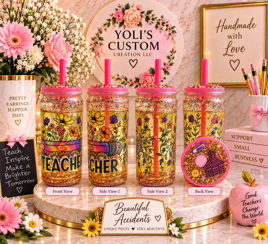 Teacher Bloom — Beautiful Accident Snow Globe Tumbler