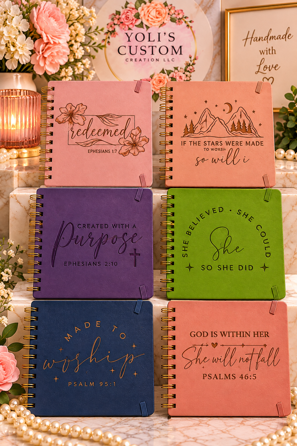 ✨ Faith-Inspired Engraved Notebooks