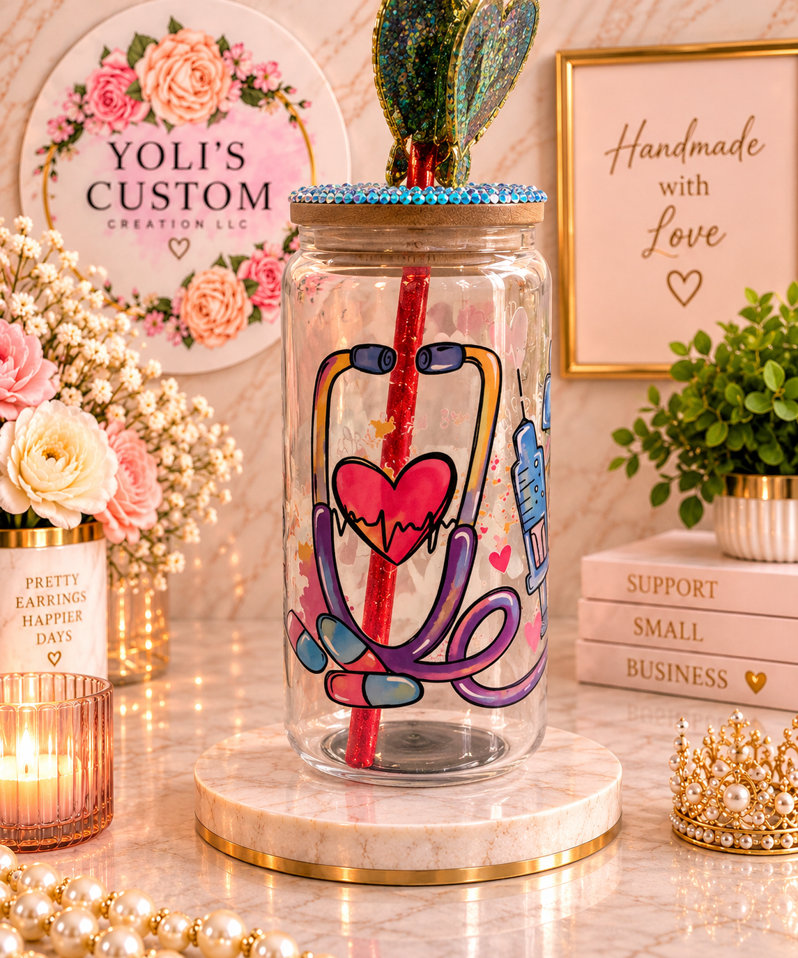 She Works Willingly With Her Hands — Medical Glass Tumbler