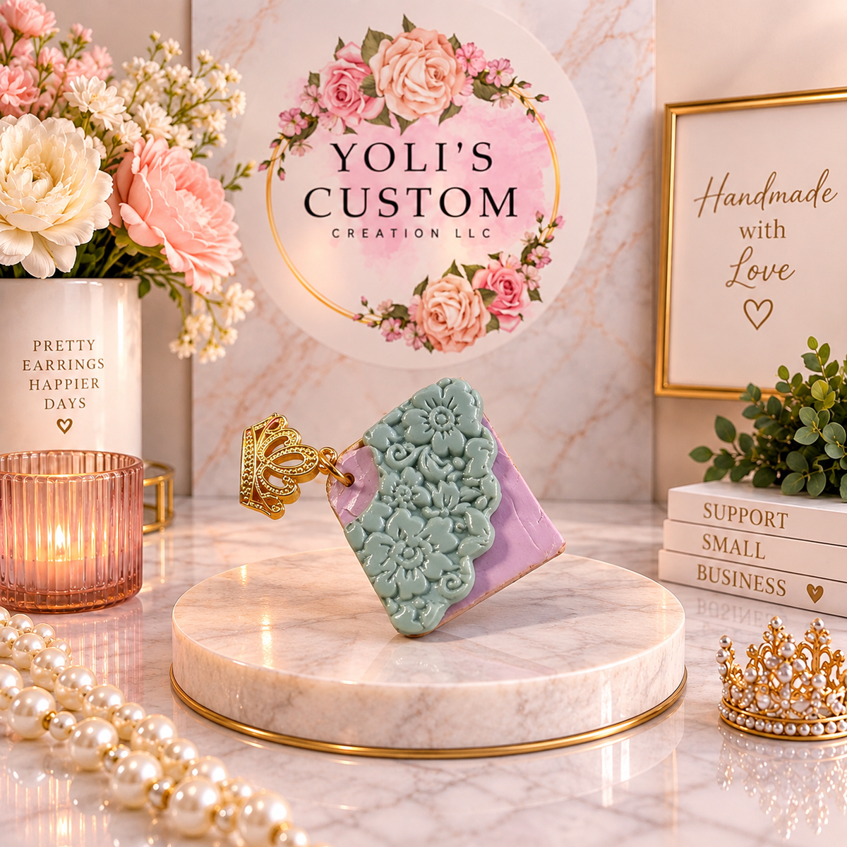 👑 Royal Crown Bloom Lavender Bookmark