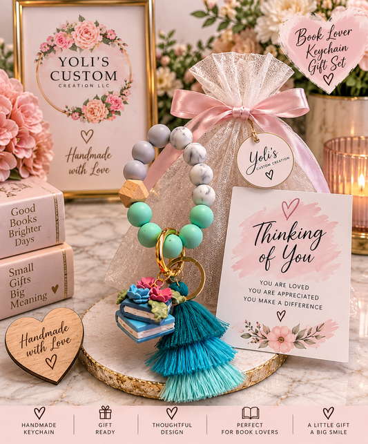 📚 Book Lover Keychain Gift Set