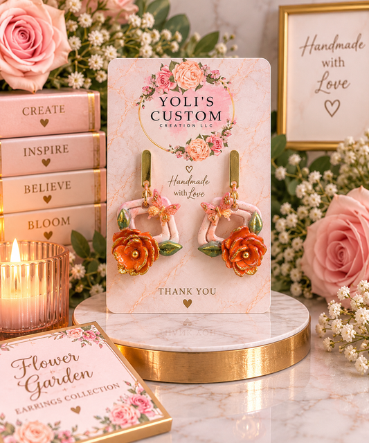 Golden Rose Blooms Earrings