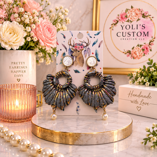 Golden Twilight Statement Earrings