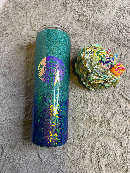 Glitter Coffee Tumbler W/ Fake Magnet Whipped Cream