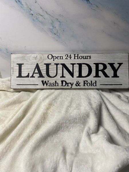 Laundry wood sign