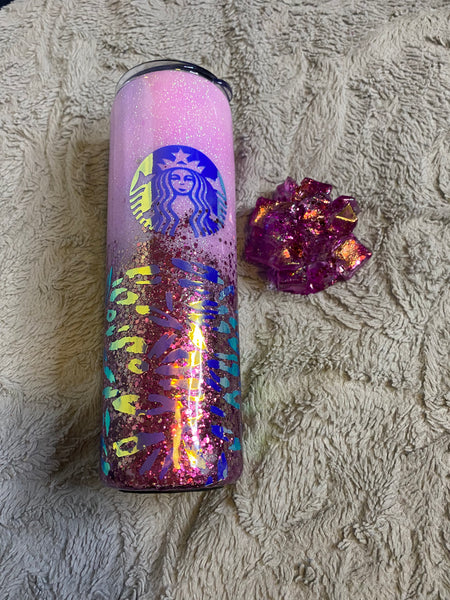 Purple Leopard Tumbler W/ Magnets Iced Lid