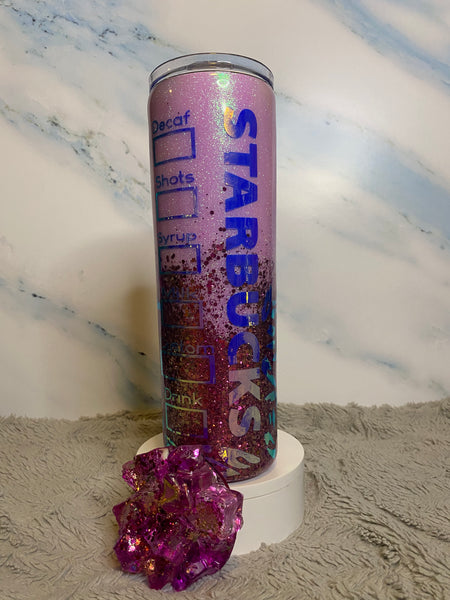 Purple Leopard Tumbler W/ Magnets Iced Lid