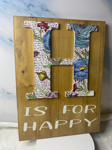 Happy Wood Sign