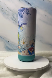 20oz Butterflies w/ teal Bluetooth Speaker Tumbler