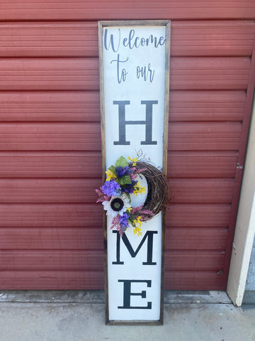 Welcome to our Home w/ one Wreath