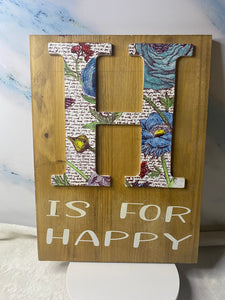 Happy Wood Sign