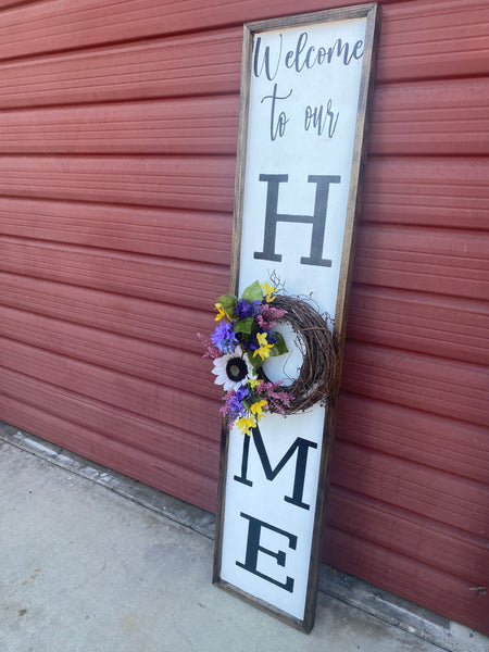 Welcome to our Home w/ one Wreath